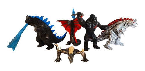 Godzilla Vs Kong Figuras Set De 5 Monstruos Artculados Y Luz