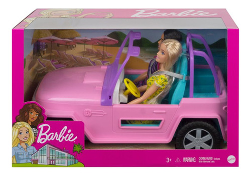Vehiculo Barbie Jeep Con Muñeca Y Amiga Gvk02