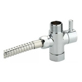 Llave Paso Bidet 1/2  Hi X 1/2  He X 1/2  He Bronce Cromada