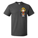 Playera Camiseta One Piece Monkey D Luffy Bolsillo + Regalo