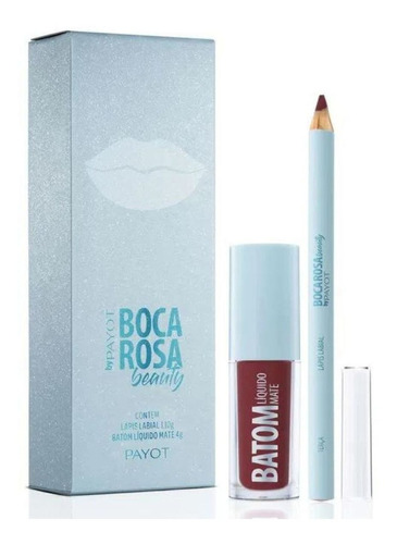 Kit Boca Rosa Lápis Labial + Batom Líquido Terça