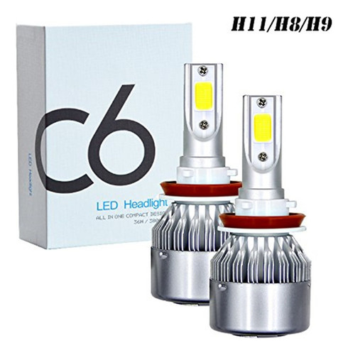 Kit Faros 2 Faros Led Cob Focos C6 H7 H1 H3 Tipo Xenon