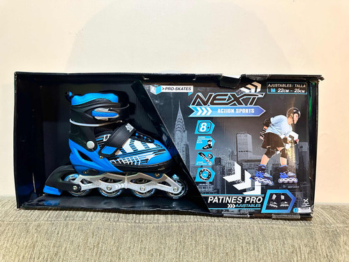 Patines Pro Ajustables Talla 22 A 25 Next Action Niño Azul N