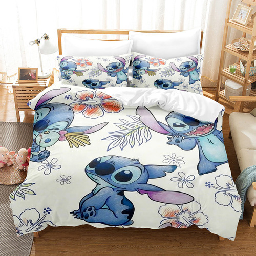 Juego De Ropa De Cama De Tamaño Doble Stitch 3 Piezas Anime