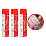 Kit 3 Spray Impala Secante Esmalte Brilhante 400ml Manicure