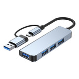 Hub Usb 3.0 Expansión Usb-c Acoplamiento De Tamaño