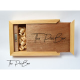 Caja De Madera Para Fotografías Y Usb Personalizada