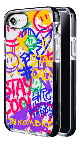 Funda Para iPhone Tu Nombre Para Mujer Happy Faces