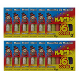 Kit 12 Massinha De Modelar Magix Escolar 6 Cores 90g Atacado Cor Colorido