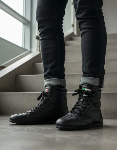 Tenis Pepesa Para Box, Tipo Bota Negro En Piel Para Boxeo | Envío gratis