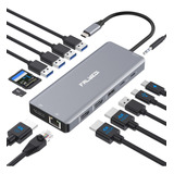 Usb C Laptop Docking Station Dual Monitor, 14 In 1 Usb C Hub