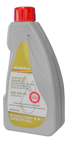 Aceite Sintetico 10w30 Sn 946 Ml Varios Autos