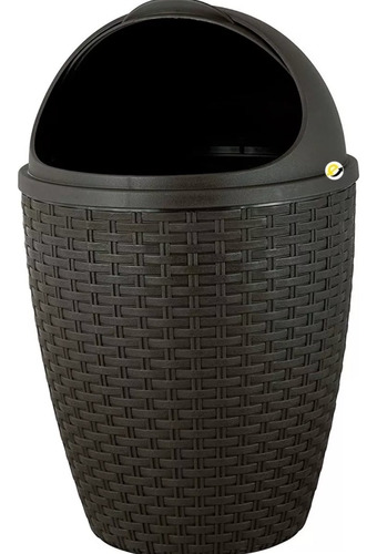 Papelera Rattan Polar Negra