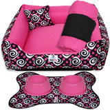 Kit Cama Caminha Cachorro 6 Peças Para Filhote - Tam P 45x45