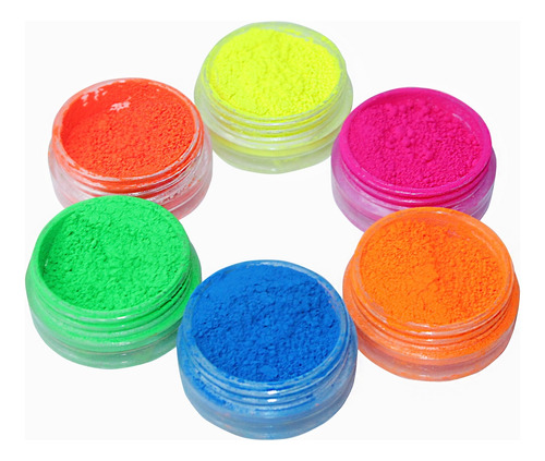 Polvo O Pigmento Para Uñas Neon (6 Colores)