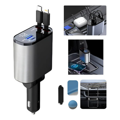 4 En 1 Cargador Para Carro Retráctil De Carga Rápida De 120w | MercadoLibre