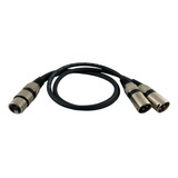 Cabo Xlr Splitter Y 20cm 1 Fêmea X  2 Machos Balanceado