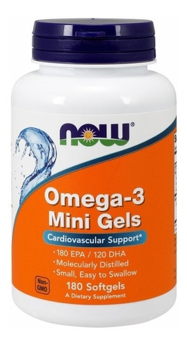 Ômega 3 Mini Gels Con 180 Cápsulas Now Foods  Importado Eua