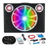 Subwoofer Amplificado Para Auto 12'' Bajo Bocinas 1500w Color Negro