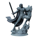 Miniatura D&d Impresion 3d Resina Humano Paladin Clerigo