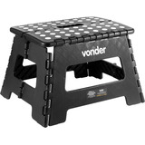 Banqueta Banquinho Preto Dobrável 150kg 22cm - Vonder