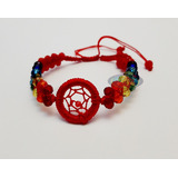 Pulsera Atrapasueños Roja Y 7 Chakras - Proteccion-equilbrio