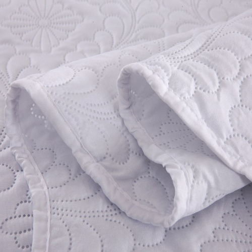 Cubre Cama Queen Blanco Premium Cover 2 Plazas Fundas Quilt