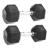 Set Mancuernas Hexagonales Engomadas 10kg Pesa Maciza Gym