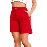 Bermuda Short Mujer Rojo Atypical 33817
