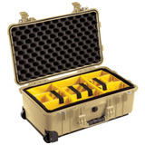 Pelican 1510 Carry On Case With Yellow And Black Divider Set