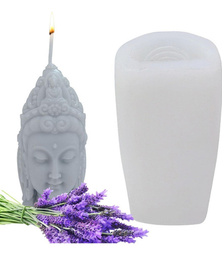 Molde Silicona Estatua Buda Para Velas Resina Cemento