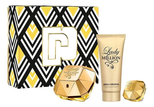 Paco Rabanne Lady Million Edp Kit Perfume Feminino Creme Corporal Sensual Travel Size