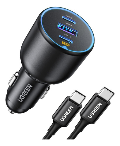 Cargador De Coche Usb Tipo C Pd 3.0 130w Con Cable 1m Ugreen