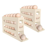 2 Peças, Organizador De Ovos Para Geladeira, Rolo Automático
