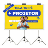 Tela Telão Para Datashow 150 + Tripé Tela Para Retroprojetor