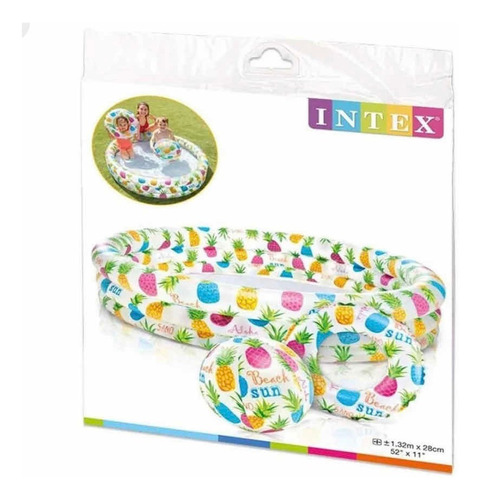 Alberca Kit  Salvavidas Y Pelota Para Niños Intex 132x28 Cm