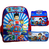 Set De Mochila Para Primaria Lonchera Y Lapicera Paw Patrol