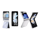 Funda Full Transparente Para Z Flip 5 + Film Premium 3 En 1