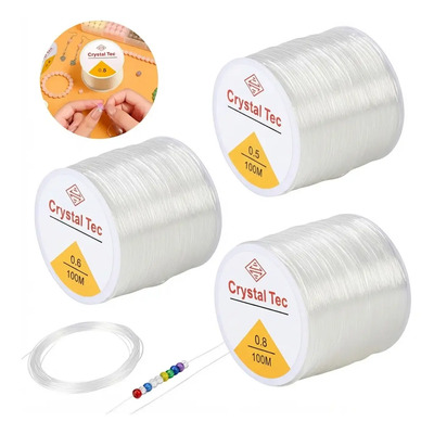 3 Rollo Hilo Elástico Transparente Para Pulseras Y Bisutería | MercadoLibre