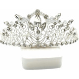 Corona Tiara Reina Carnaval Cristales Comunion Novia Xv C-03