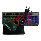 Kit Gamer Xtreme Pc Teclado Mouse Diadema Tapete Estandar