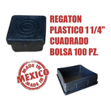 Regaton Tapon Cuadrado 1 1/4  Pulgadas Plastico Bolsa 100pz 