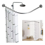 Barra Extensible Cortina De Ducha De Esquina 60-95cm Plata