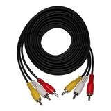 Cable Audio 3x3rca M/m 3 Mt Color Negro
