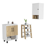 Mueble Lavam + Mueble Optim + Mueble Botiquin - Blanco/duna