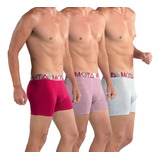 Boxer Mota Algodón Pack X3 Talla S Color Rojo Italiano