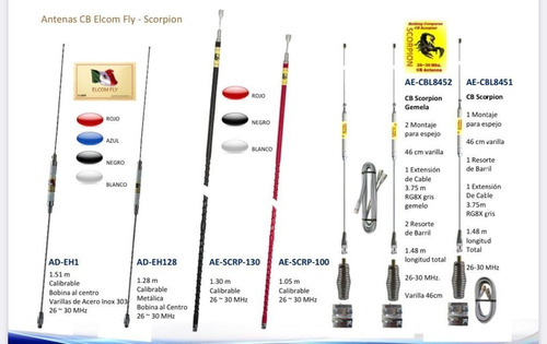 Antena Para Cb Tipo Hustler Elcom Fly Adeh1b