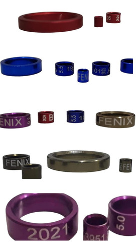 Anillos Para Marcación En Aves De Aluminio Anodizado X 10 Un