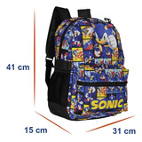 Mochila Sonic Games Bolsa Escolar Juvenil Infantil Costas  