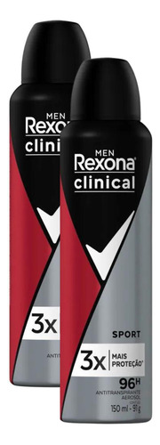 Kit 2 Desodorante Rexona Clinical Proteção Sport 150ml